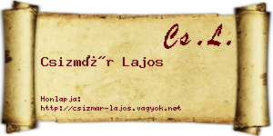 Csizmár Lajos névjegykártya